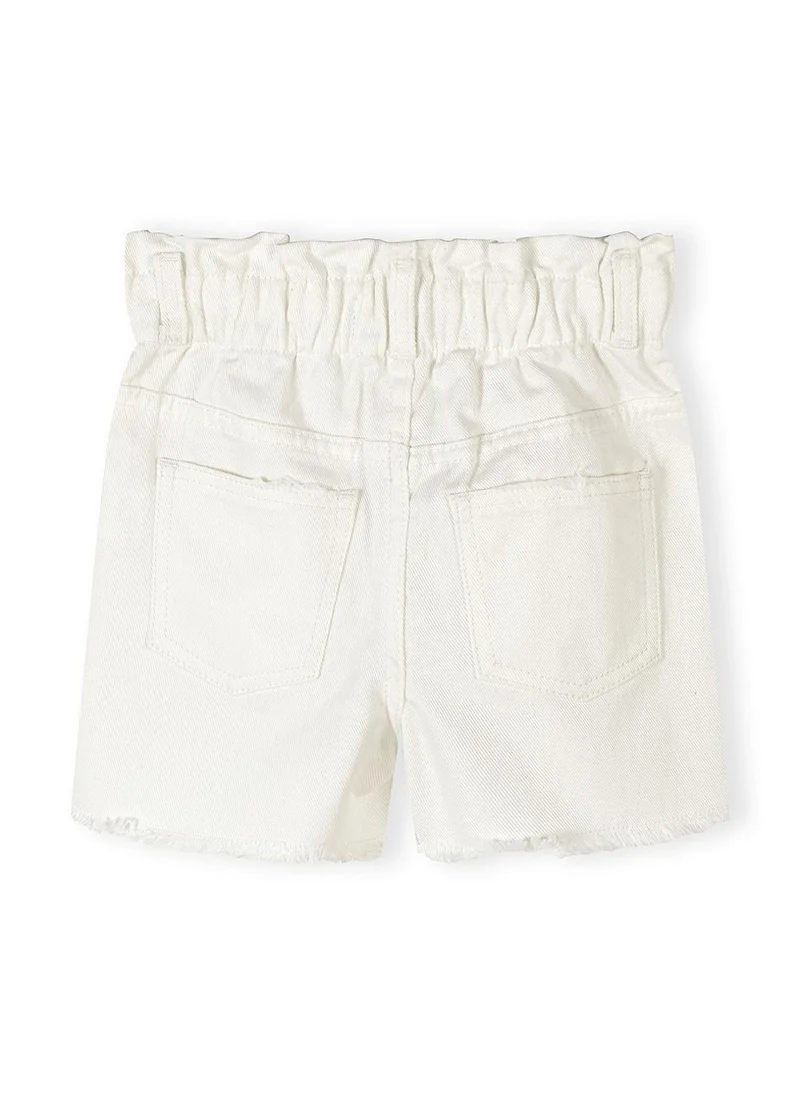 MINOTI Girls 2-pack denim shorts blue and white elastic waist